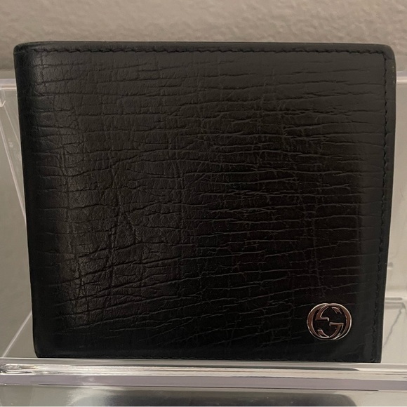 Vintage black leather bifold wallet